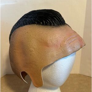 Vintage Disguise Halloween Mohawk Bald Man Rubber Hat Half Mask Adult 2001